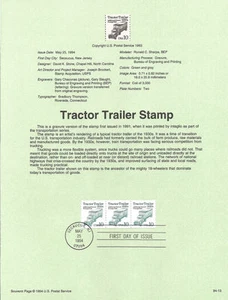 Sello de remolque de tractor #9413 10c #2458 USPS página de recuerdo - Imagen 1 de 1