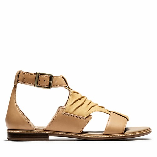 Sandalo donna Timberland Cherrybrook cinturino alla caviglia rivestito MD tela gialla A25D2