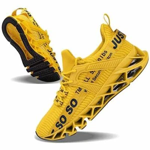 Zapatillas deportivas de moda para correr con hoja para caminar UMYOGO para hombre - AMARILLAS - talla 6,5 - Imagen 1 de 5