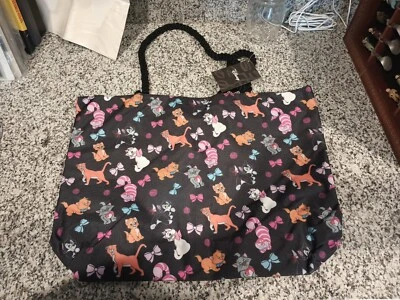 Bolso de Mano Cheshire Aristocat Figaro Gatos Viaje Playa Equipaje de Mano Estampado Negro Disney Foto 1 de 3