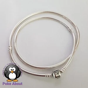 Genuine Pandora Silver Moments Snake Necklace 590702HV 45cm Barrel Clasp - Picture 1 of 6