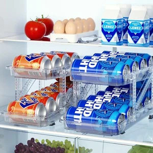 2 Pack Width Expandable Soda Can Organizer Dispenser for Refrigerator - Picture 1 of 8