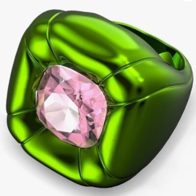 Anillo de cóctel Swarovski Dulcis corte cojín nuevo con caja, verde, talla 58/8 Foto 1 de 2