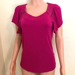 Apt 9 Soft Rayon Spandex Short Sleeve Blouse-Pink-Size Medium-Summer Fashion - Picture 1 of 7