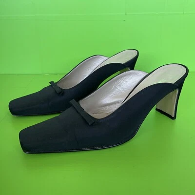 Vintage P Verdi & Russell & Bromley shoes size 39 satin leather slip on heels - Image 1 of 4