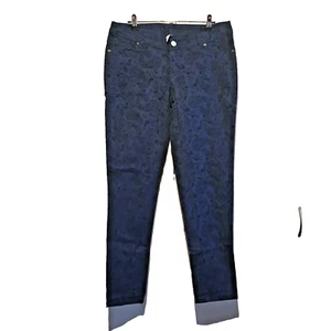 womens Jeans blue paisley skinny leg size 14 Girl Express brand vintage - Picture 1 of 9