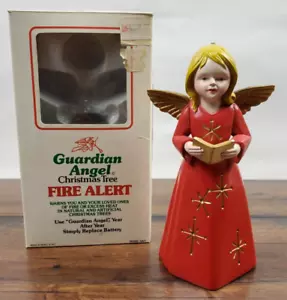 Vintage 1977 Angelo Custode Albero di Natale Allarme Fuoco Ornamento Colline Etichetta Negozio - Foto 1 di 9