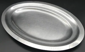 Plat de service inox ovale creux – 33,5 x 23 cm – Ref 4938 C - Picture 1 of 2