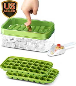 Ice Cube Tray with Lid & Storage Bin, Ice Cube Maker Mold for Freezer with Co... - Picture 1 of 1