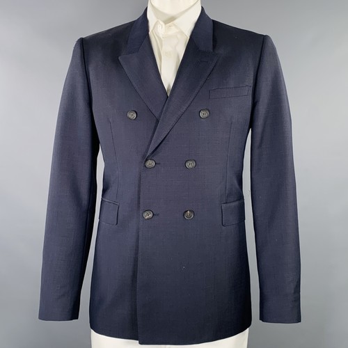 Cappotto sportivo doppiopetto blu indaco BURBERRY PRORSUM taglia 44