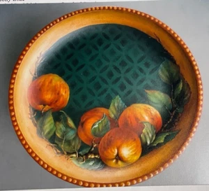 RONNIE BRINGLE #927 “APPLES ON THE VINE” TOLE FOLK ART PATTERN 12” APPLE BOWL - Picture 1 of 5