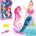BETTINA Mermaid Doll, Color Change Tail, 11.5 Inch Princess Mermaid Doll & Seaho