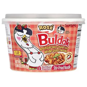 Buldak®, Stir-Fried Noodle, Spicy Chicken, Rose, 5.98 oz (169.4 g) - Picture 1 of 4
