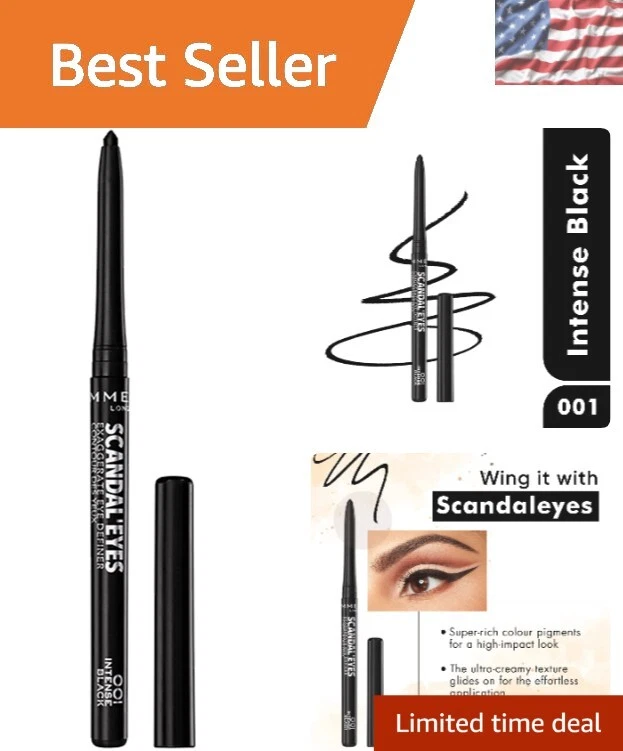 24-Hour Waterproof Eyeliner Pencil in Intense Black - ScandalEyes Collection - Image 1 of 4