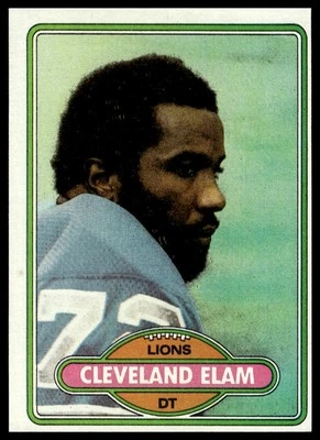 1980 Topps #27 Cleveland Elam Detroit Lions NM+ - Image 1 of 2