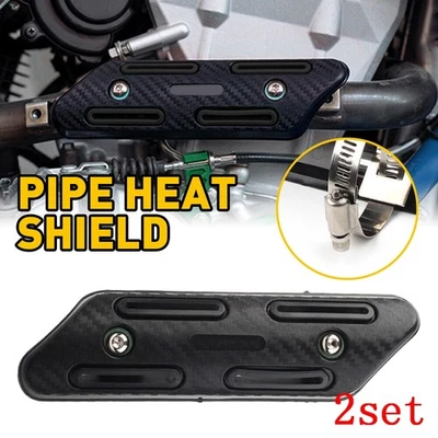 2X Exhaust Pipe Heat Shield Heel Guard For 2003-2019 Honda CRF125F CRF230F Black - Image 1 of 4