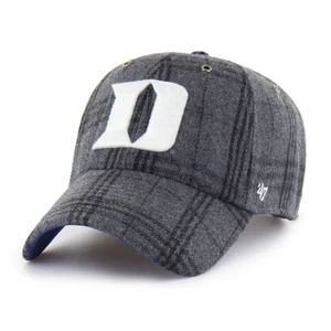 Unisex '47 Gray Duke Blue Devils Plaid Windowpane Clean Up Adjustable Hat - Picture 1 of 2
