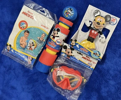 Disney Junior Mickey Mouse Pool Toys-Splash Pumper,Beach Ball,Swim Mask,Swimmer - Image 1 of 4