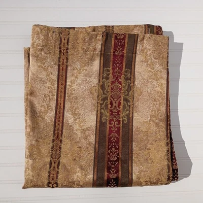 CROSCILL Shower Curtain Dover Manor Gold Green Maroon Formal Jacquard 68 x 73 - Image 1 of 4