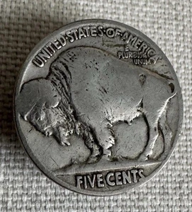 Vtg Button Cover Cap Handmade Real 1913-1938 Buffalo Nickel Coin Bison Reverse - Picture 1 of 7