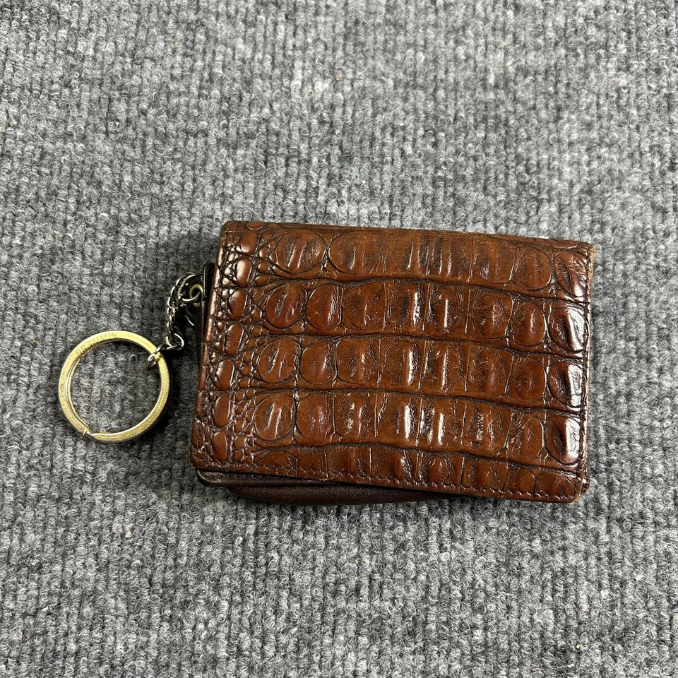 Brahmin Marrón Cocodrilo Cuero Repujado Llave Billetera Identificación Monedero Portatarjetas Foto 1 de 4