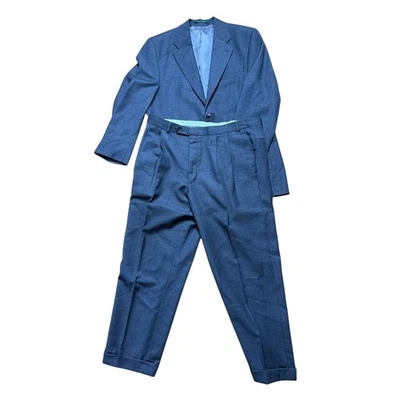 Conjunto Blazer y Pantalones de Traje de Lana Ralph Lauren Para Hombre Gris Clásico Negocios Formal 38R Foto 1 de 4