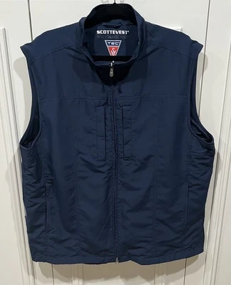 SCOTTeVEST RFID Travel Vest Men's XL Navy Blue TEC Multi-Pocket Utility Jacket - Image 1 of 4