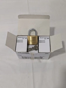 Master Lock Padlock: Brass, Keyed Different, 1-1/2" Wide Box of 12 4140 - Picture 1 of 4