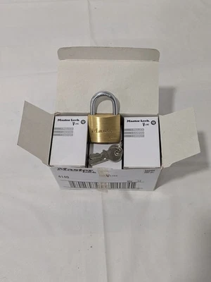 Master Lock Padlock: Brass, Keyed Different, 1-1/2" Wide Box of 12 4140 - Image 1 of 4