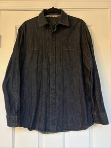 Pendleton Denim Shirt Dark Wash Men's Medium M Button Down Western Top - Picture 1 of 10
