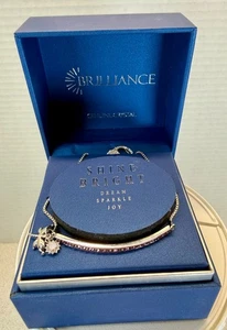 Pulsera Deslizante Ajustable Cristal Genuino Brillante con Dijes Púrpura y Transparente S - Imagen 1 de 10