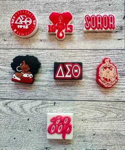 Delta Sigma Theta Sorority Silicone Focal Bead | Divine Nine | Greek Life - Picture 1 of 7