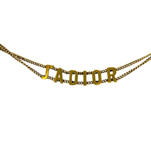 Collana girocollo Christian Dior J'ADIOR 2 fili catena metallo oro antico ex+