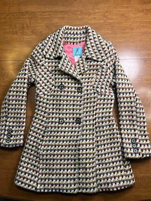 Vintage Marciano Multicolored Women's Pea Coat Petite Small Dress Coat Beautiful - Image 1 of 4