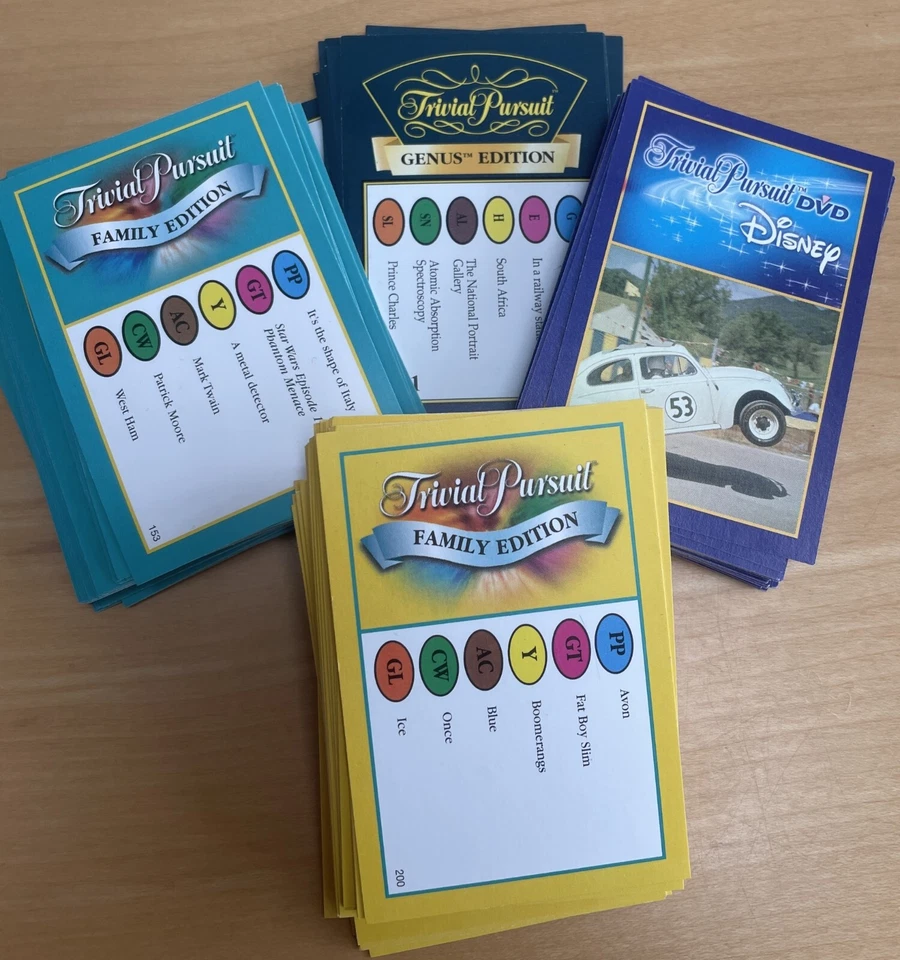 Trivial Pursuit Trivia Cards X50 (Spares/Party/Wedding) - Various Editions - Image 1 of 1