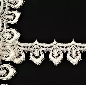Venice Lace Trim Edging Cotton Guipure Lace Trim 1-1/4" Off-White 5 yds USA W102 - Picture 1 of 1