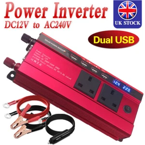 1500w Power Converter Inverter DC 12v AC 220v Car Vehicle Camper RV Solar 4USB - Picture 1 of 12