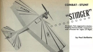 Model Airplane Plans (UC): STINGER 36" Stunt-Combat .19-.35 Engine (Whipsaw f/o) - Picture 1 of 3
