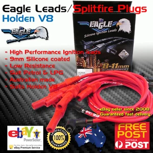 Eagle 9mm Ignition Spark Plug Leads Fits Holden V8 253 308 Around Covers HEI Red - Picture 1 of 3