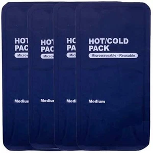 4x HOT COLD PACK First Aid Reusable Ice Heat Gel Packs Microwaveable Relief Bulk - Picture 1 of 5