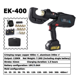 EK-400 Cable Recargable 120KN 42mm Alicates Hidráulicos Eléctricos 18V Herramienta de Prensado - Imagen 1 de 10