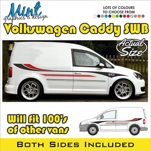 VW CADDY Side Stripes SPORT LINE Decals Stickers Van Graphics FREE P&P 020 - Picture 1 of 4