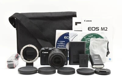 Canon EOS M2 lens Kit , 18-55mm lens ,90ex Flash,  EF-M mount adapter D 2446952 - Image 1 of 4