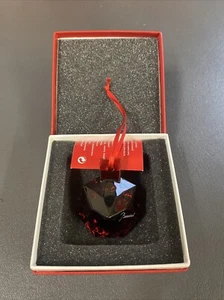 Baccarat Rojo Rubí Diamante Adorno de Navidad Hecho en Francia Cristal de Plomo Rojo - Imagen 1 de 5