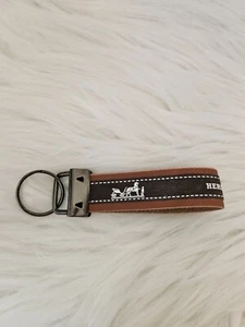 Hermes Upcycled Repurposed Leather Keychain Key Fob Accessories Authentic - Picture 1 of 3
