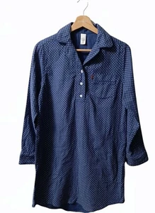 Levi Strauss + Co Gr. XS Damen Pyjama Shirt blau/weiß gepunktet Neu mit Etikett - Bild 1 von 2