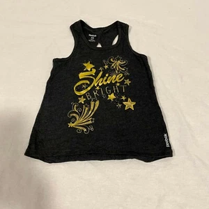 Reebok Gray Gold Graphic Tank Top Girls XS 6-8 - Picture 1 of 6
