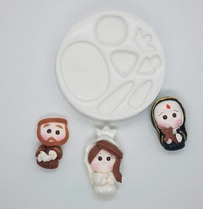 Molde Silicona Santos Virgen Apliques Porcelana Fría Fimo Manualidades - Imagen 1 de 6