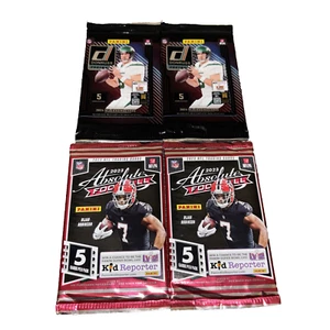 (2) 2024 Donruss Football & (2) 2023 Panini Absolute Football-5 Card Packs- - Picture 1 of 4