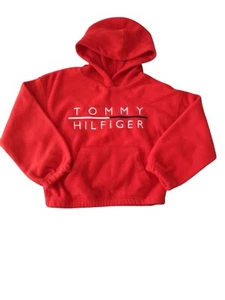 Tommy Hilfiger Girls Fleece Pullover Hoodie Size 4 Red Long Sleeve - Picture 1 of 5